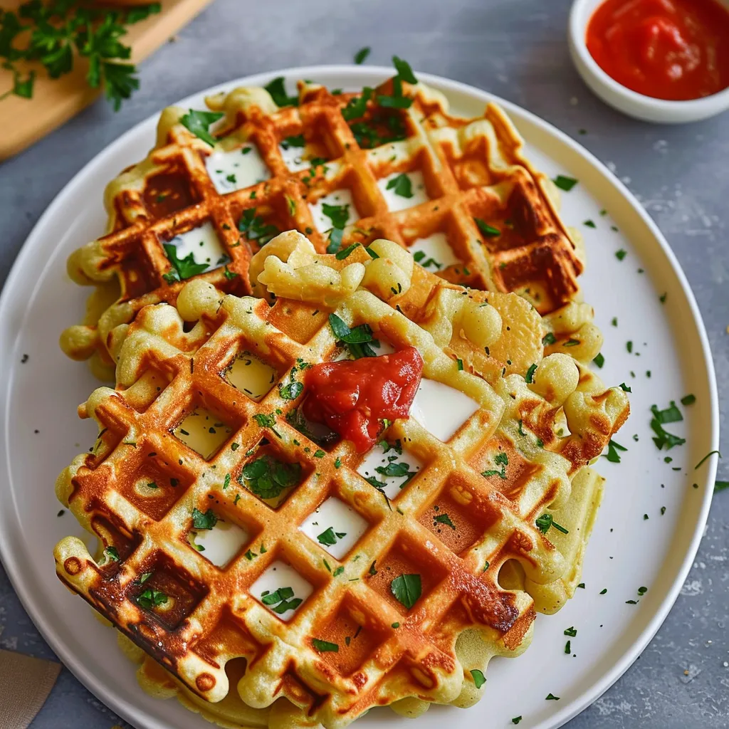 Gaufres de légumes mozza, croustillantes et fondantes