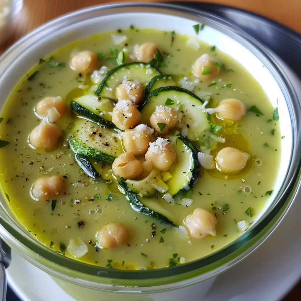 Savoureuse soupe courgette pois
