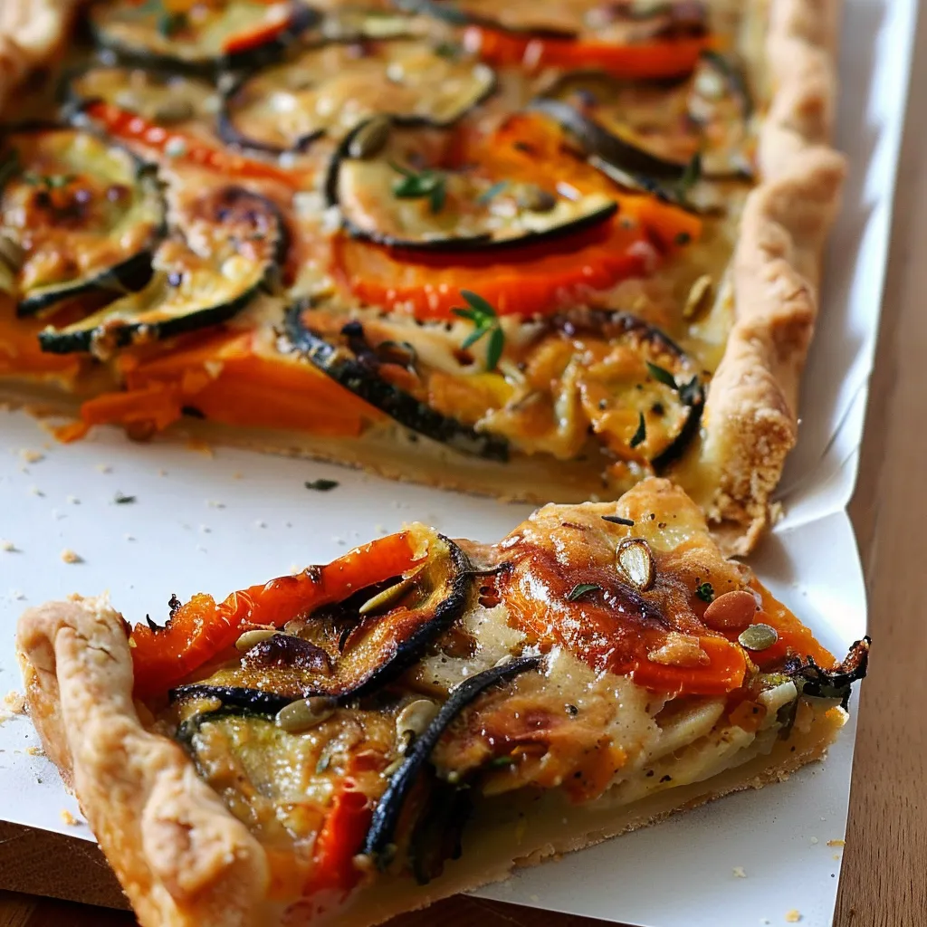 Délicieuse tarte légumes rôtis