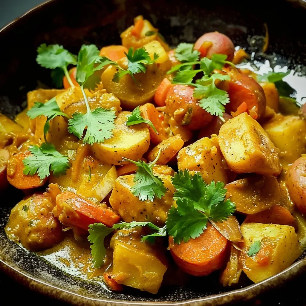 navets carottes coco coriandre curry végétarien