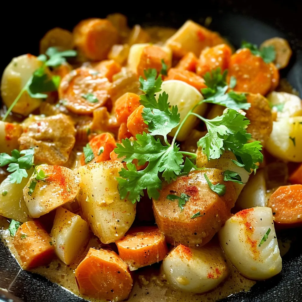 Curry navets carottes végétarien facile