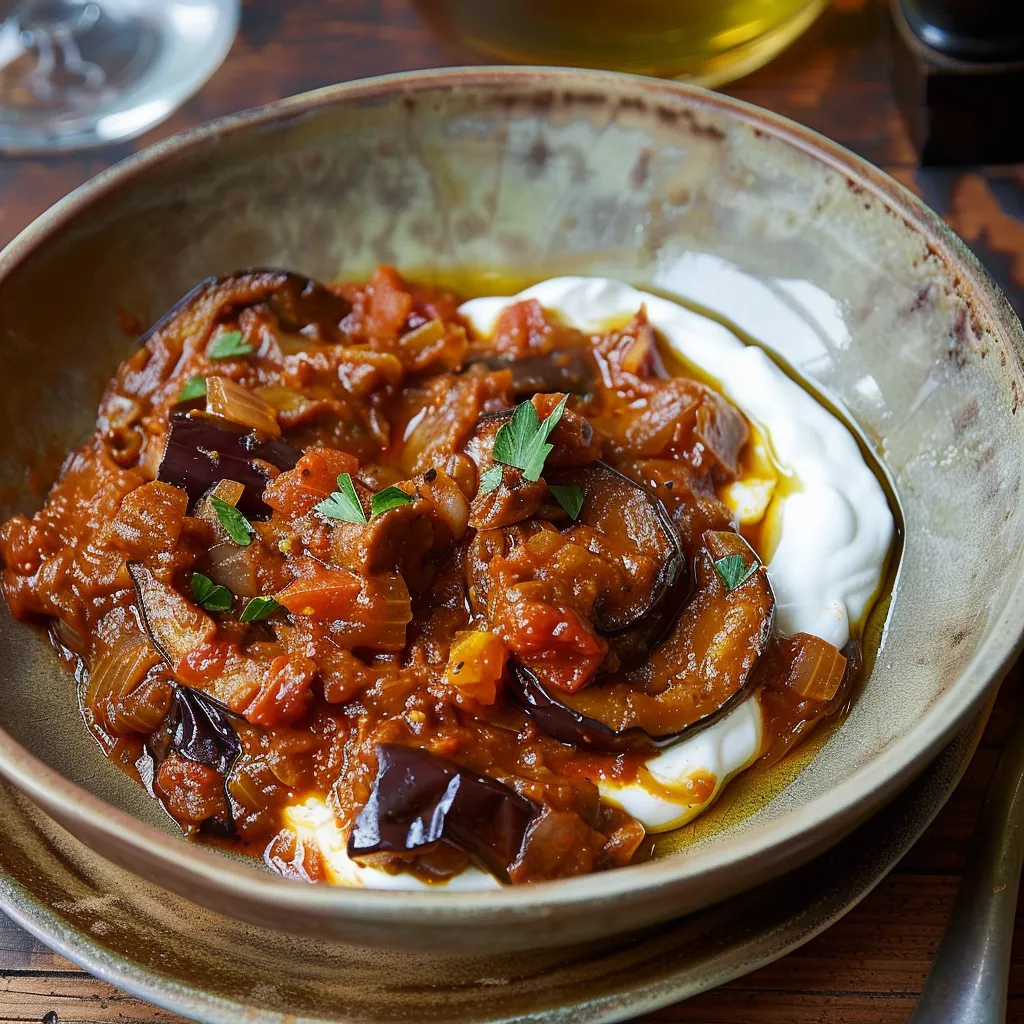 Aubergine confite pleine d'épices