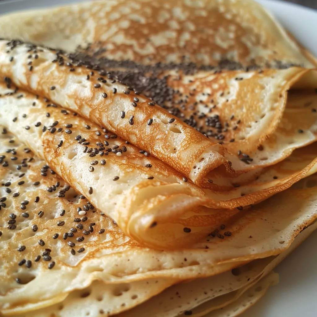 Crêpes moelleuses avec lait d’amande et graines de chia
