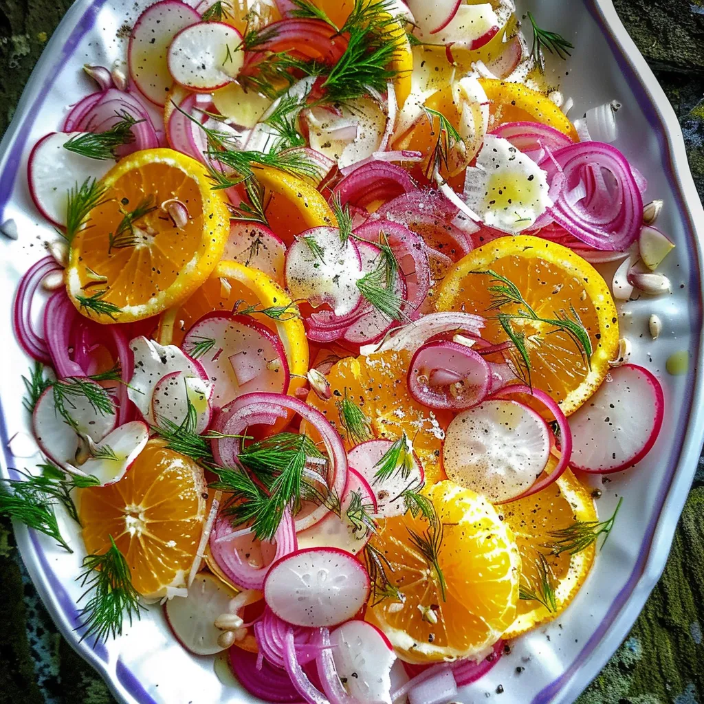 Salade sicilienne fraîche aux oranges et fenouil croquant