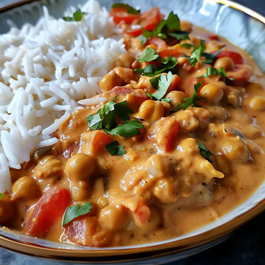 Curry de Pois Chiches au Beurre de Cacahuète