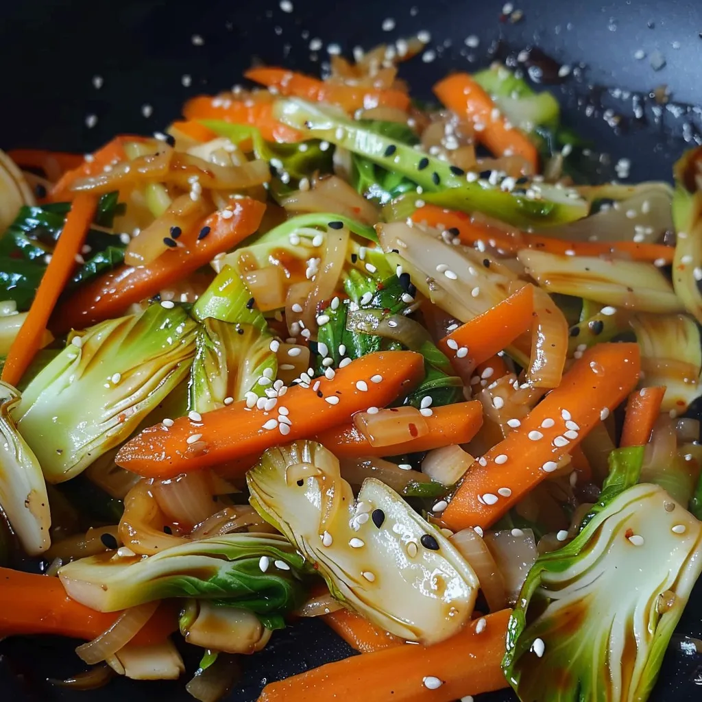 Wok de légumes asiatiques au sésame