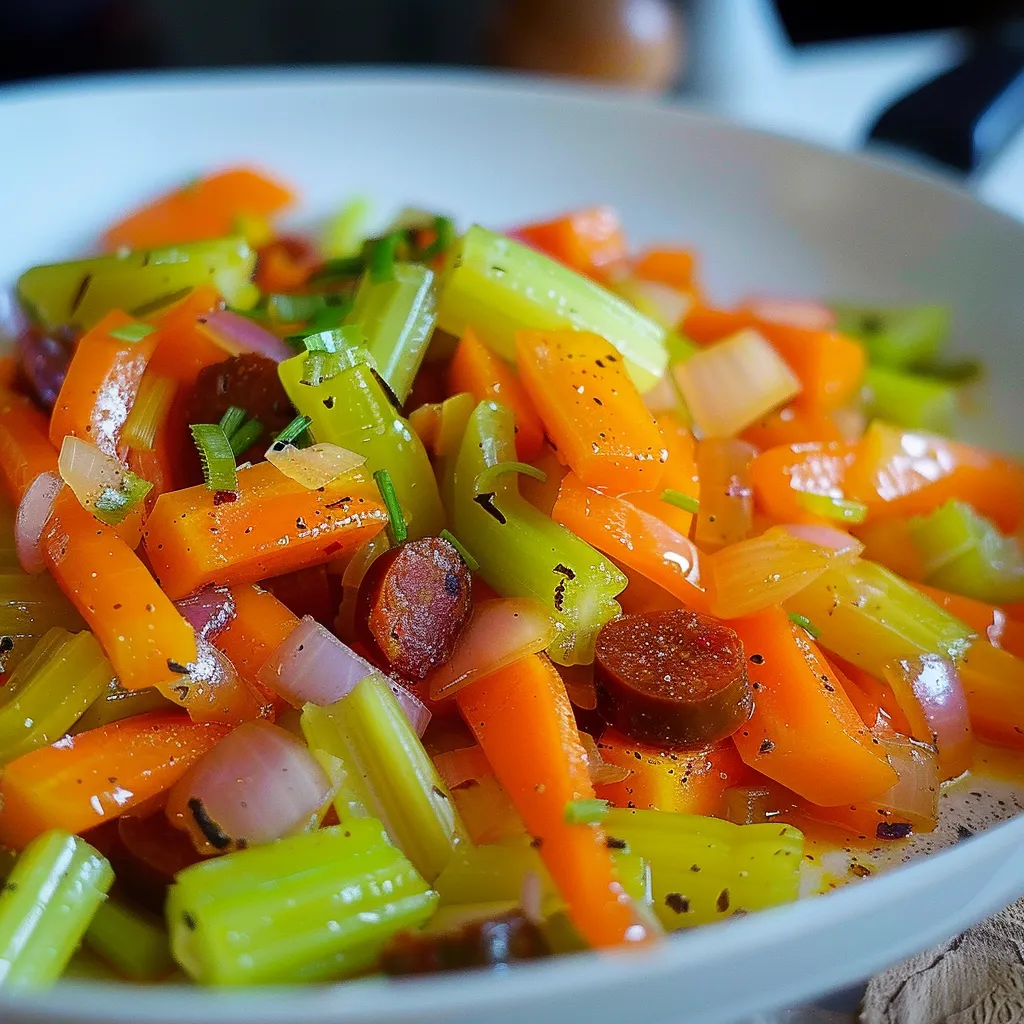 Poêlée de carottes et céleri agrémentée de chorizo