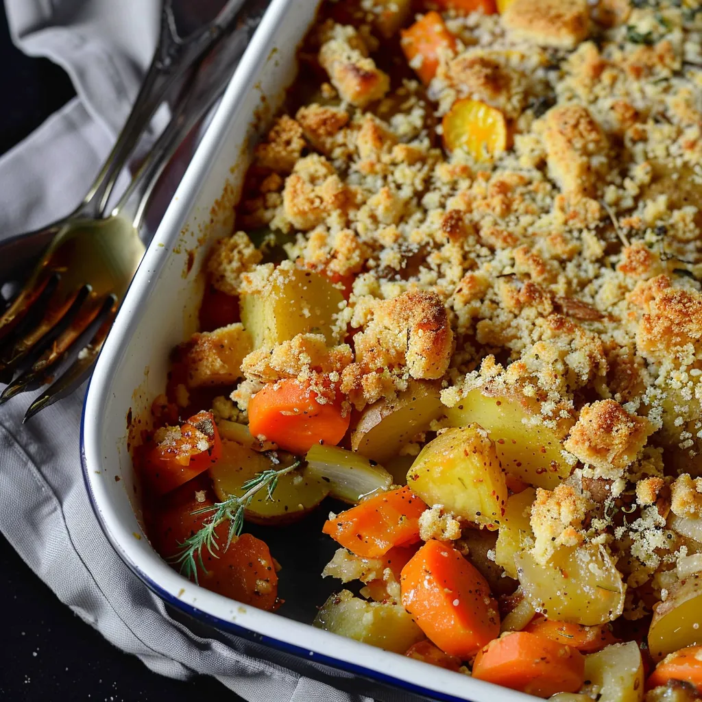 Crumble aux légumes d'hiver - Recette végétarienne française