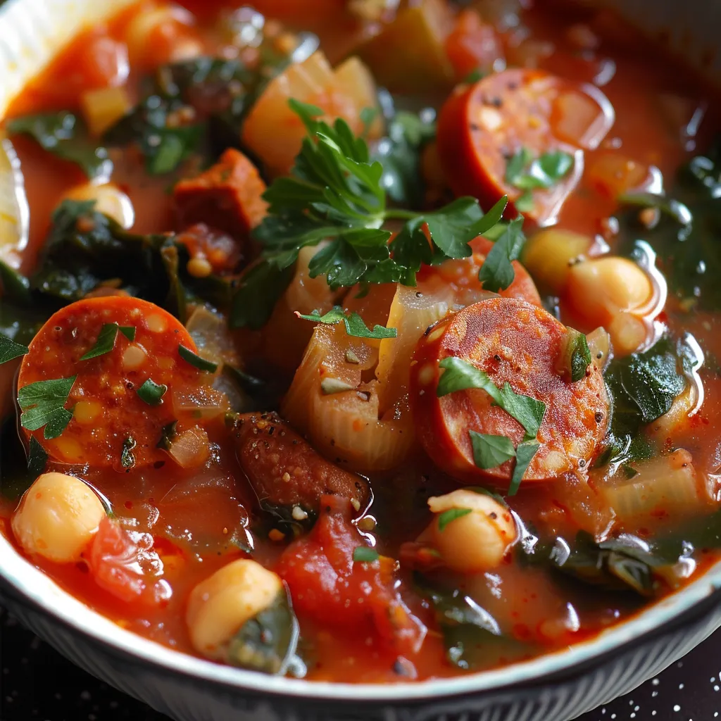 Soupe espagnole gourmande aux légumes et chorizo