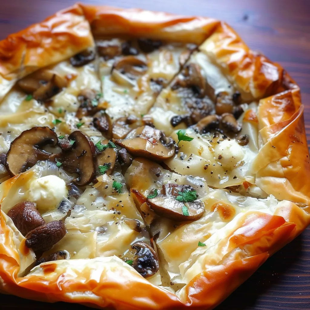 Tarte Feuilletée aux Champignons et Mozzarella