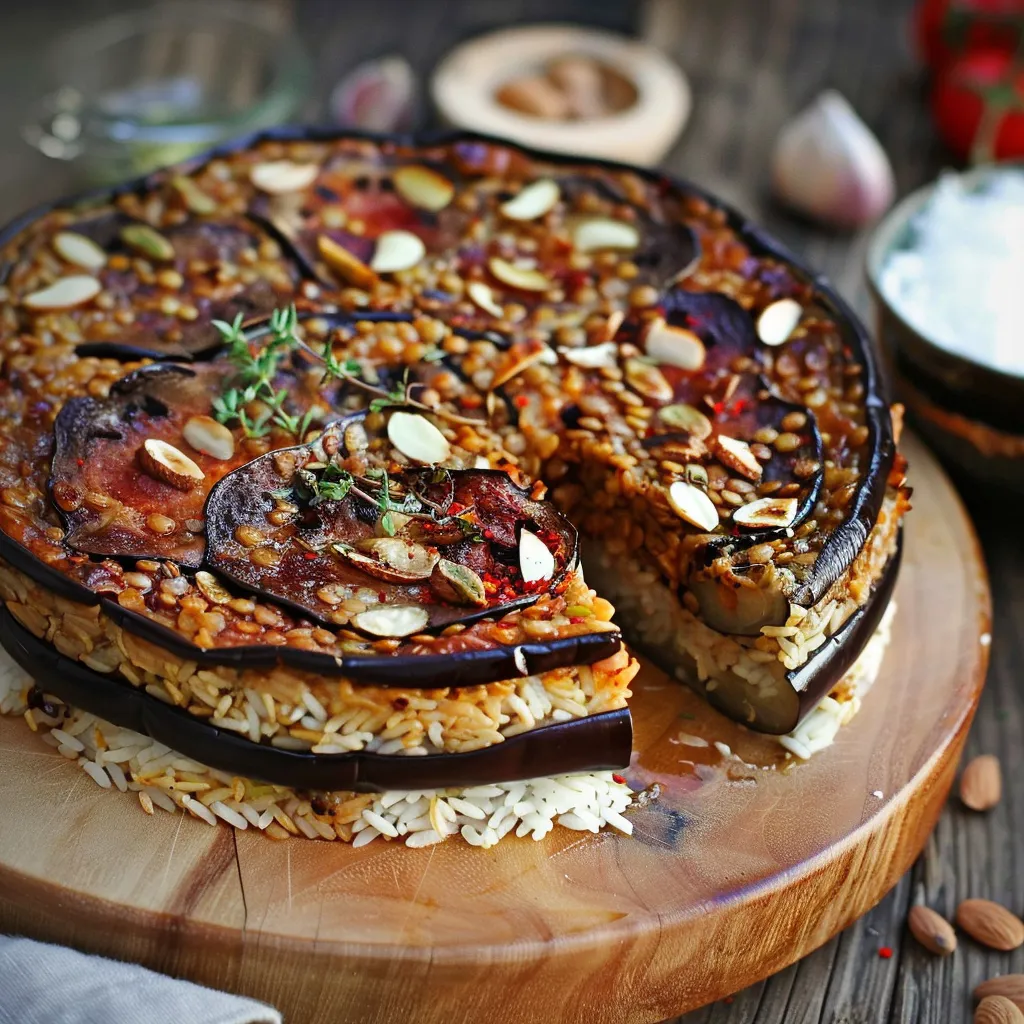 Gâteau d'Aubergines à l'Orientale - Une création végétarienne élégante