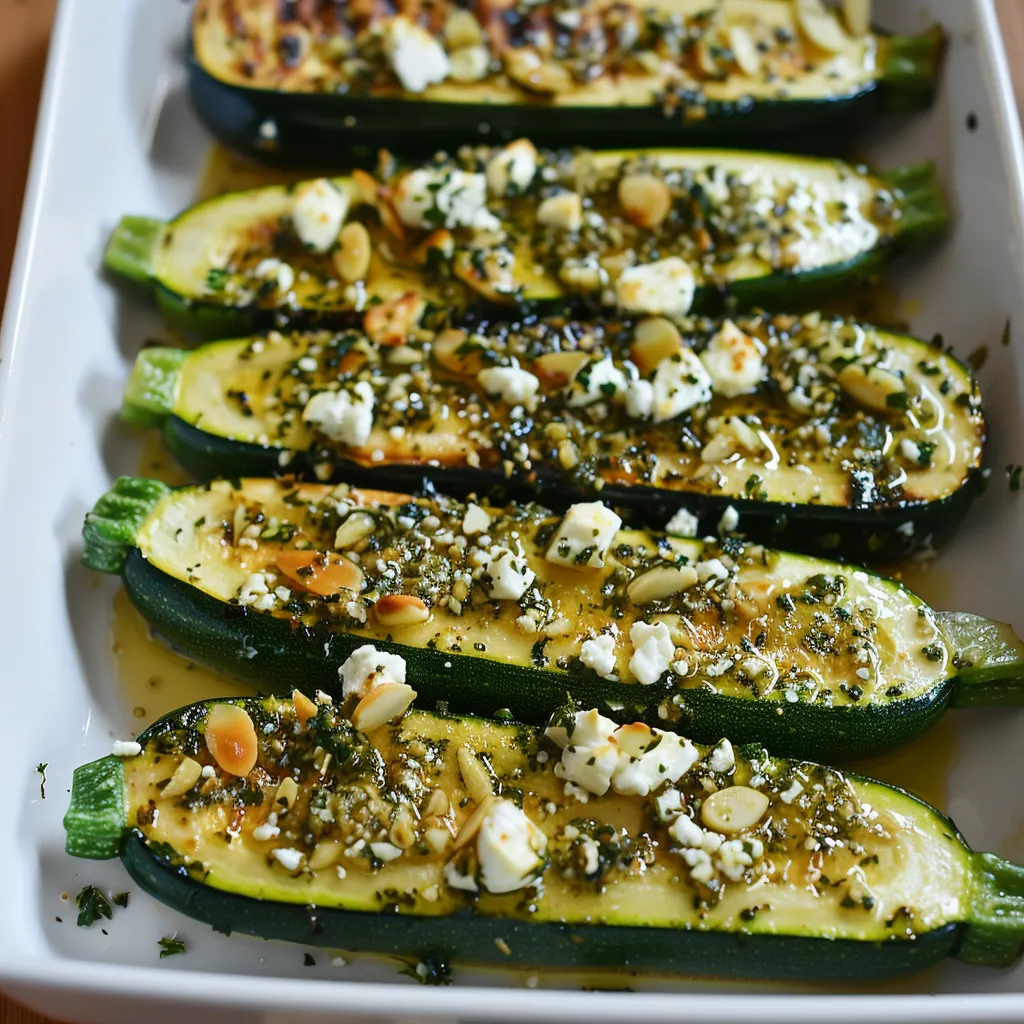 Gratin courgettes amandes feta herbes