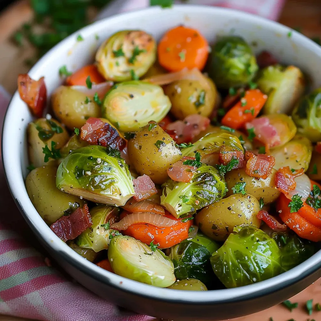 Plat campagnard avec des choux de Bruxelles