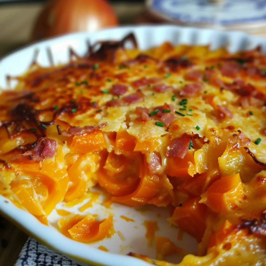 Carottes gratinées au fromage fondu