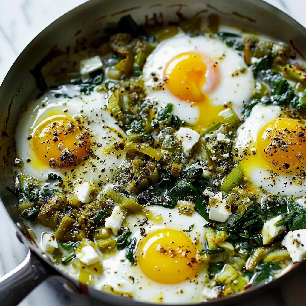 Oeufs braisés gourmands aux poireaux et zaatar