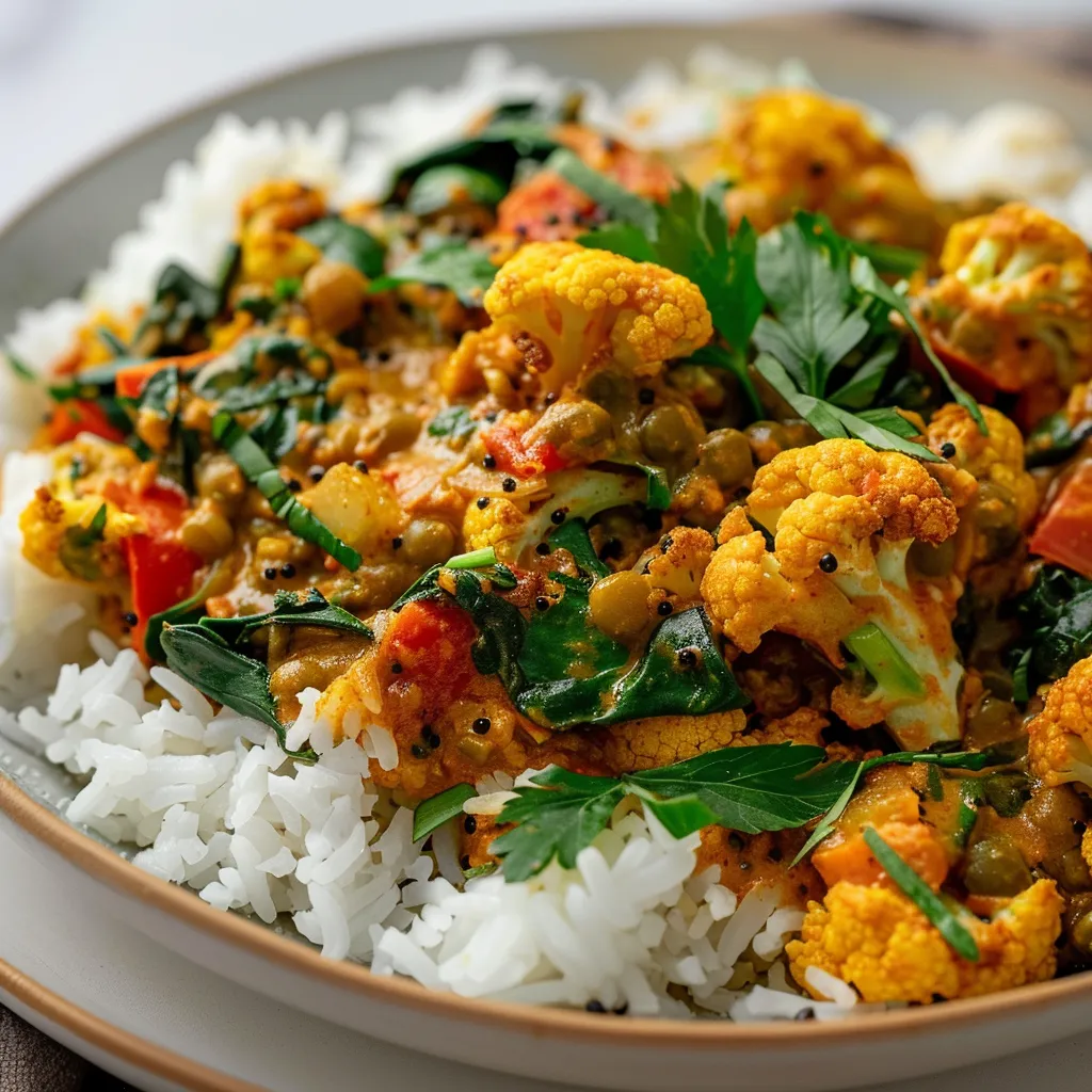 Curry de Chou-Fleur aux Lentilles du Puy