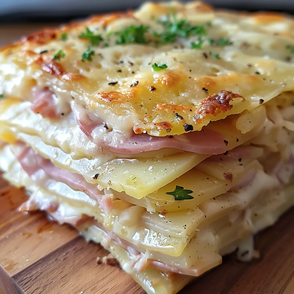 Gratin aux pommes de terre et fromage fondu