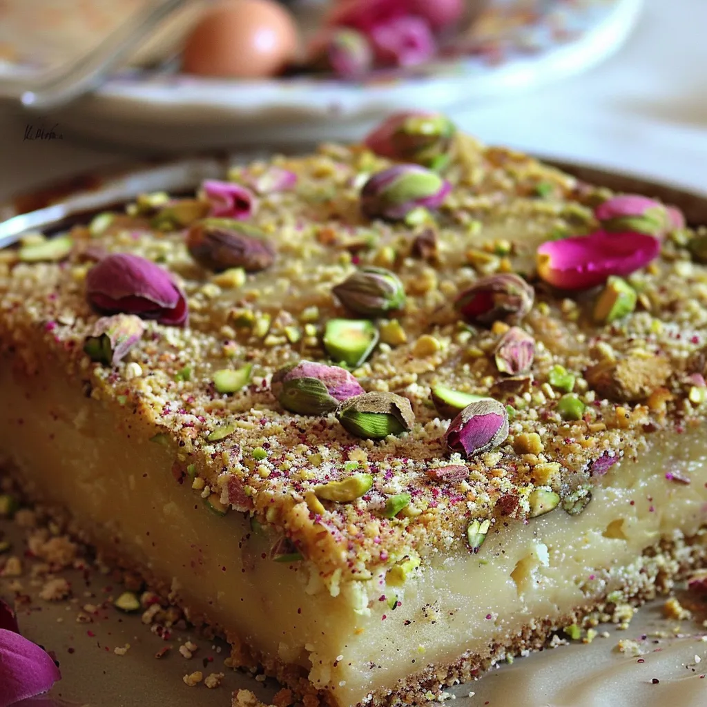 Basboussa à la Pistache et Fleur d'Oranger