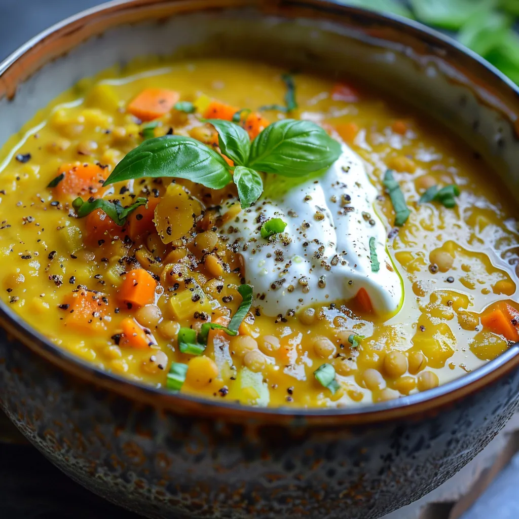 Soupe de lentilles vertes du Puy aux légumes d'hiver