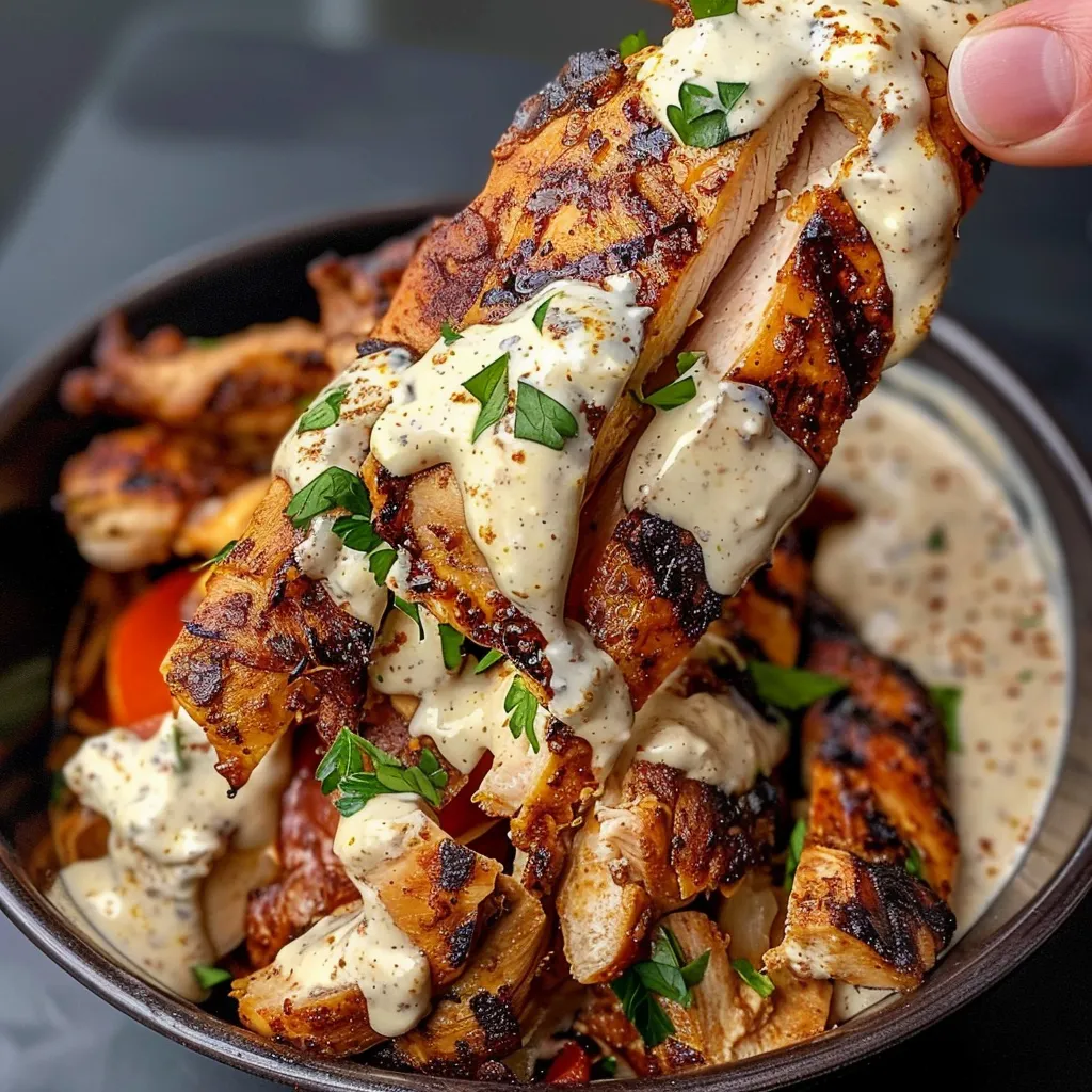 Shawarma Poulet Sauce Crémeuse Ail Maison