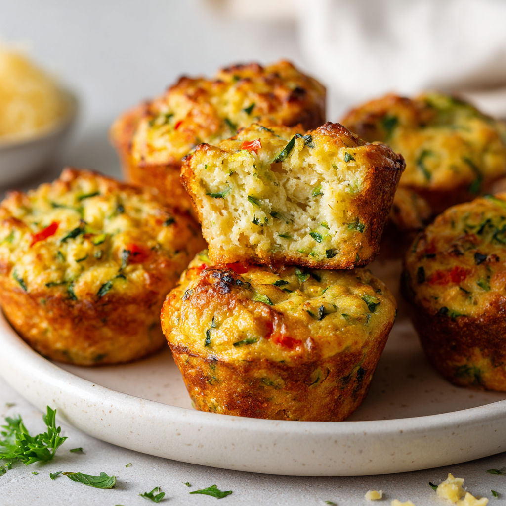 Petits muffins aux légumes, dorés, parfaits pour partager à l'apéro.