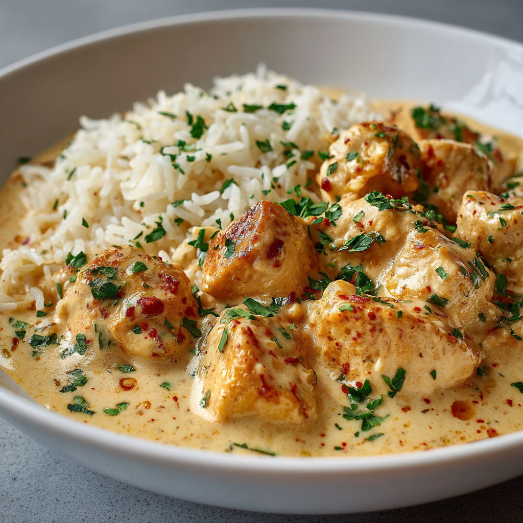 Un curry maison bien garni de légumes et de riz blanc.