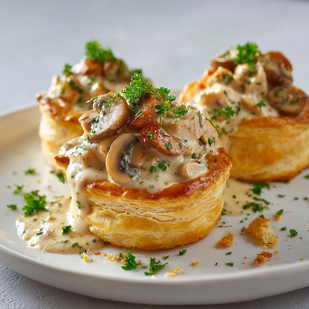 Petit-déjeuner composé de quiche aux champignons et fines herbes fraîches.