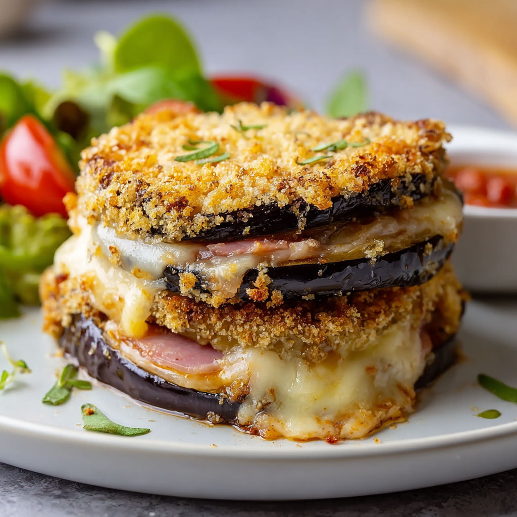 Un plat de sandwiches chocolat-bacon et des légumes comme épinards et tomates en accompagnement.