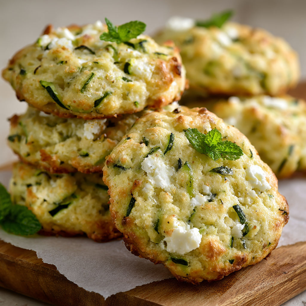 Biscuits salés empilés à base de légumes verts sur la table.