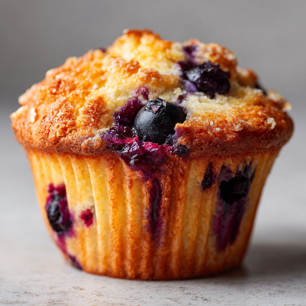 Un muffin moelleux aux myrtilles tout simple.