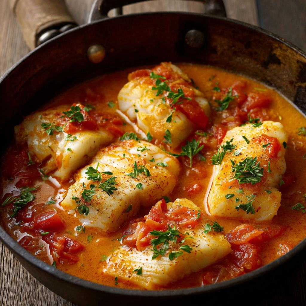 Du poisson doré en croûte, présenté dans un bol en fonte.