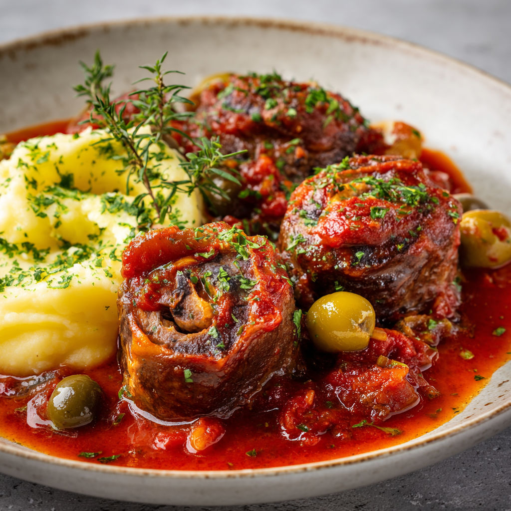 Une belle assiette de gnocchis nappés de viande cuite longuement.