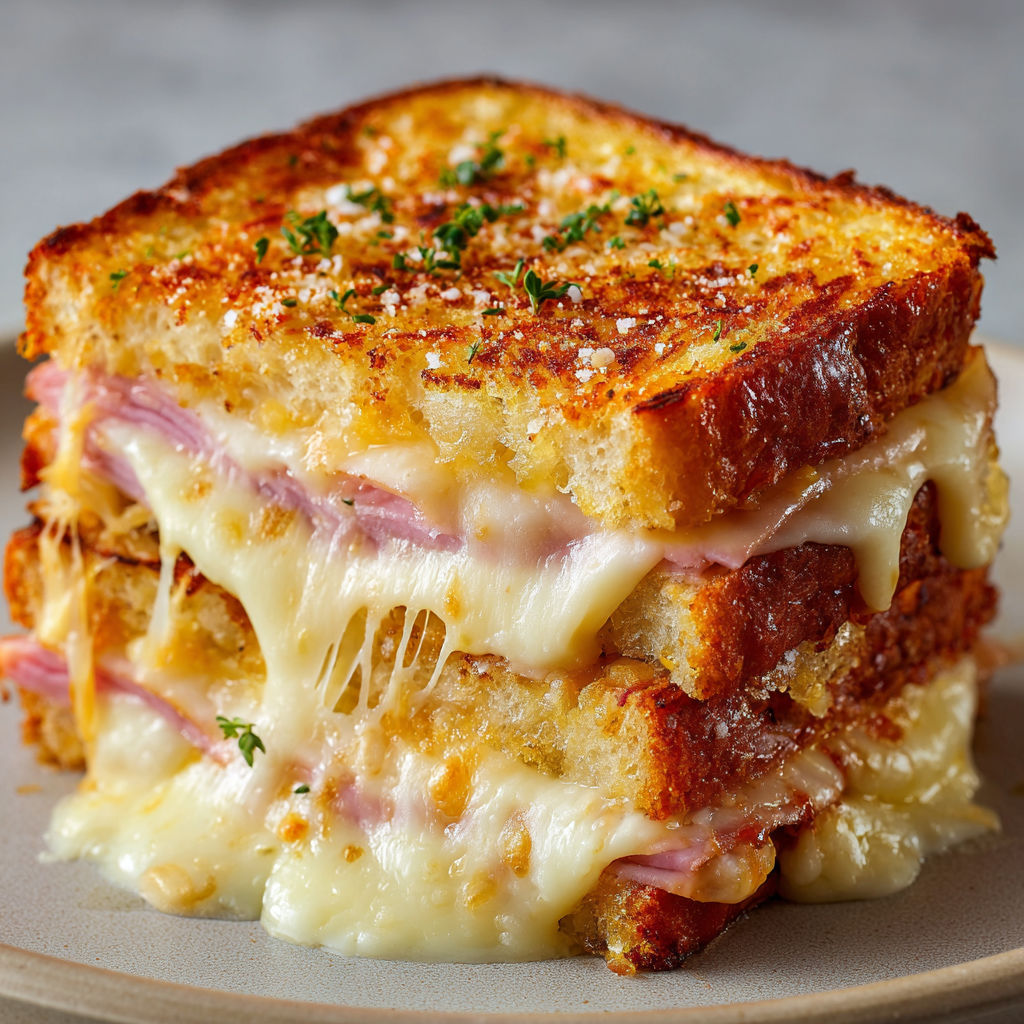 Des croque-monsieur bien dorés servis sur un plateau prêt à être partagés.