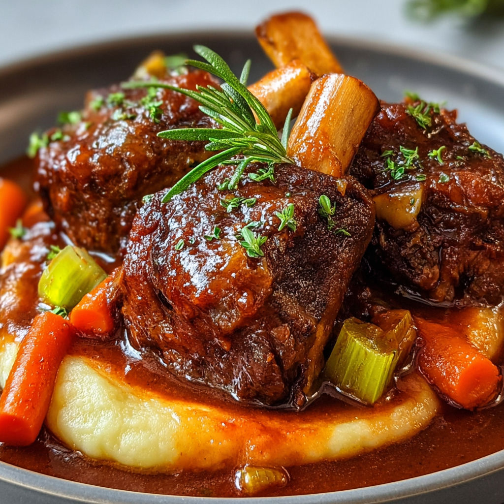 Plat mijoté de viande avec carottes et herbes sur la table.