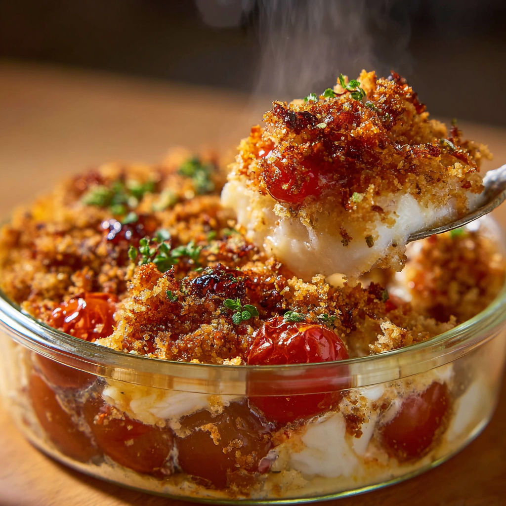 Bol garni de salade de tomates et de poisson fumé.