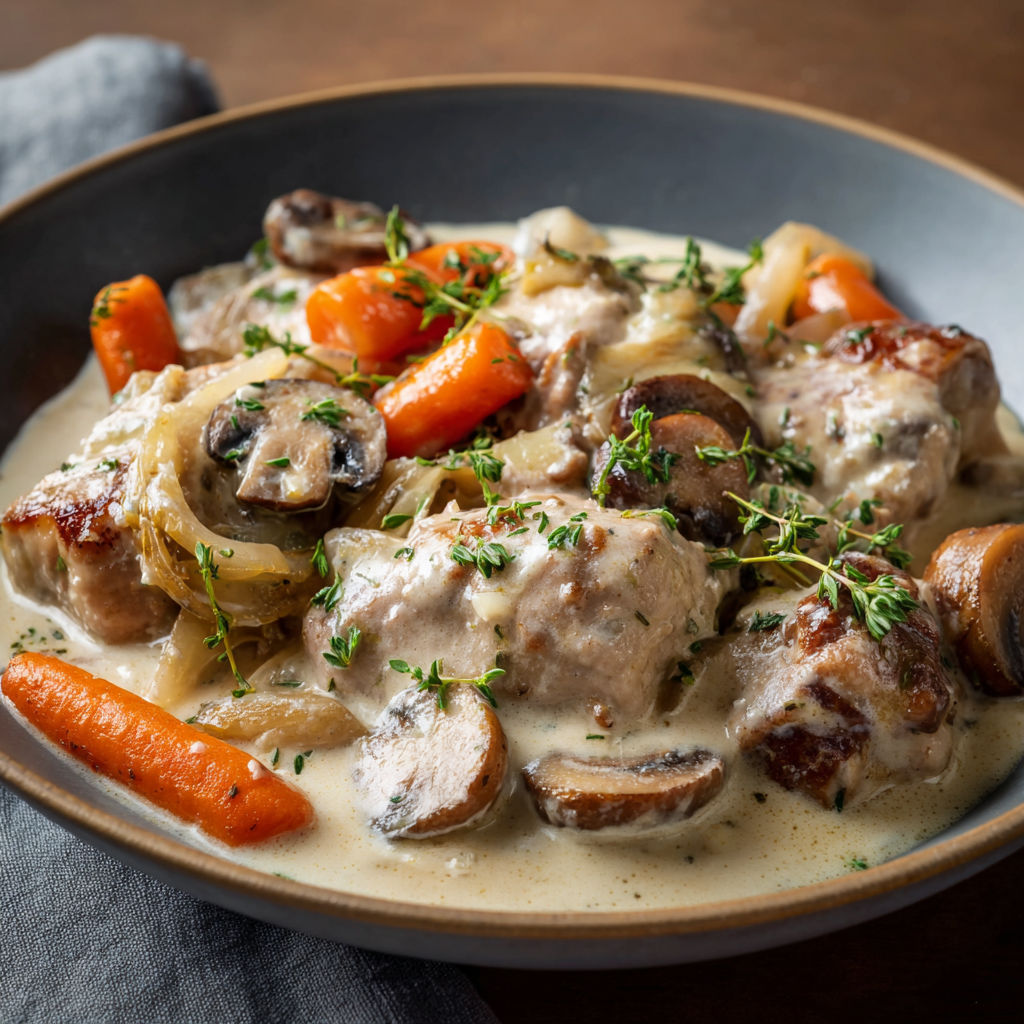 Le plat du jour c’est la blanquette de veau facile à savourer.