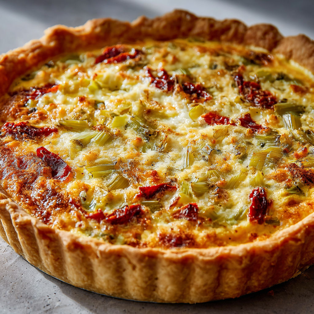 Quiche appétissante aux poireaux et fromage