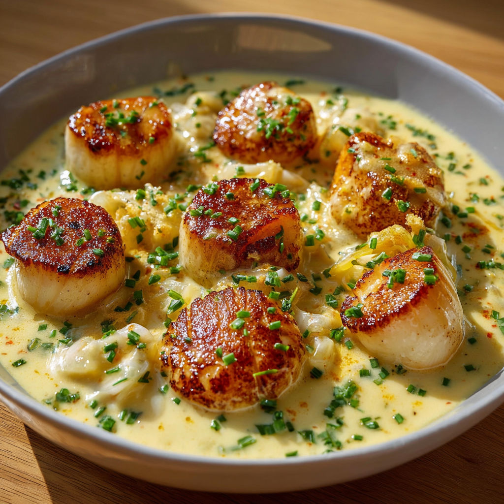 Saint-Jacques à la crème façon normande