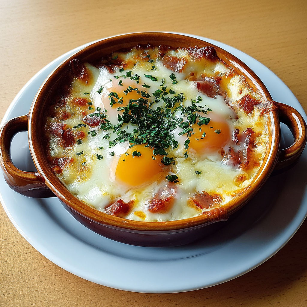 Brunch douillet œufs cocotte gratinés façon campagne