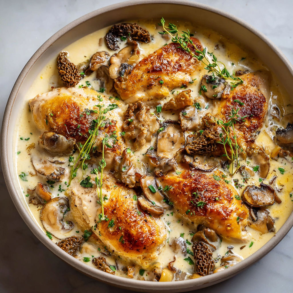 Délicieuses Cassolettes Gourmandes de Poulet et Morilles.