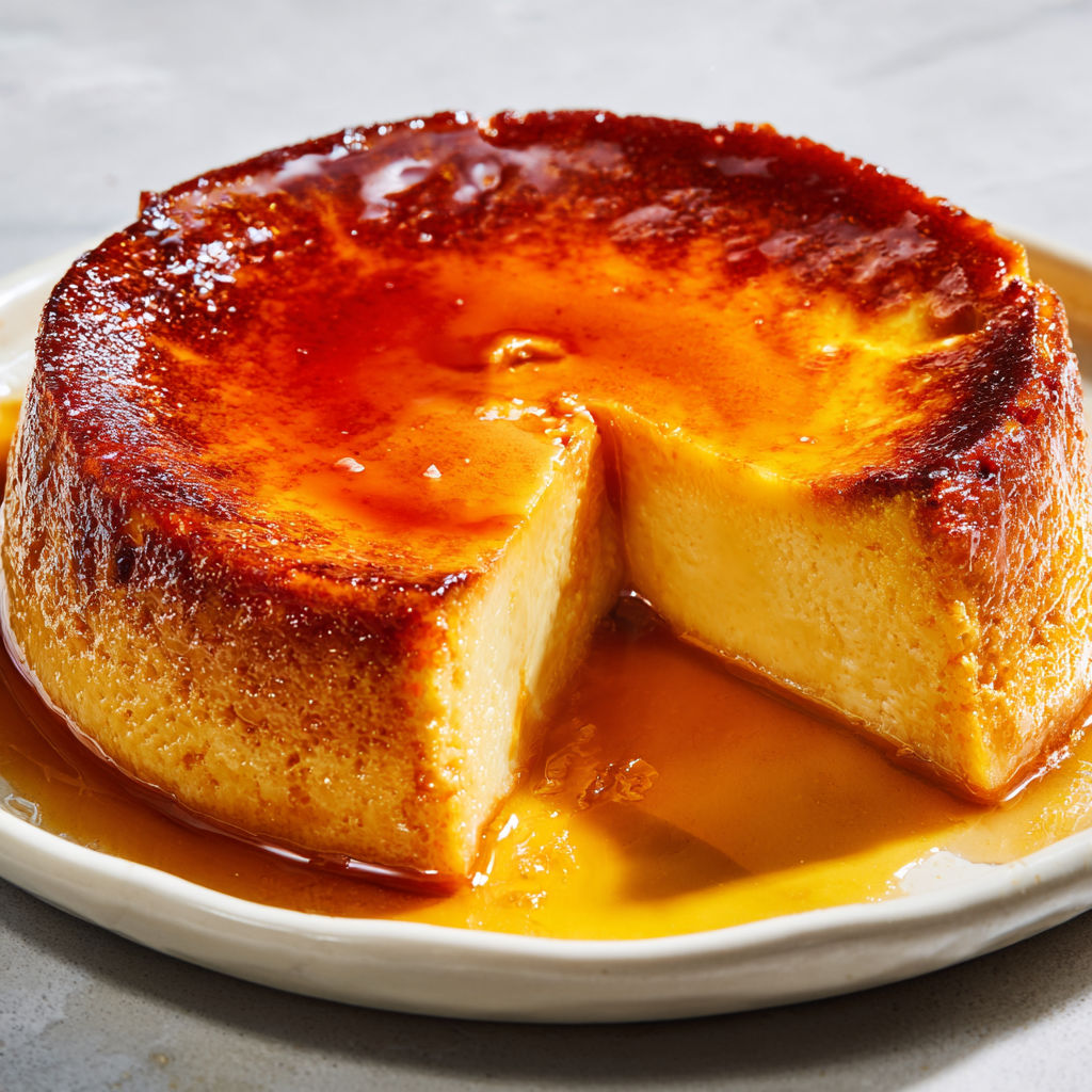 Un flan sans pâte tout doux, fondant, prêt à être dégusté.