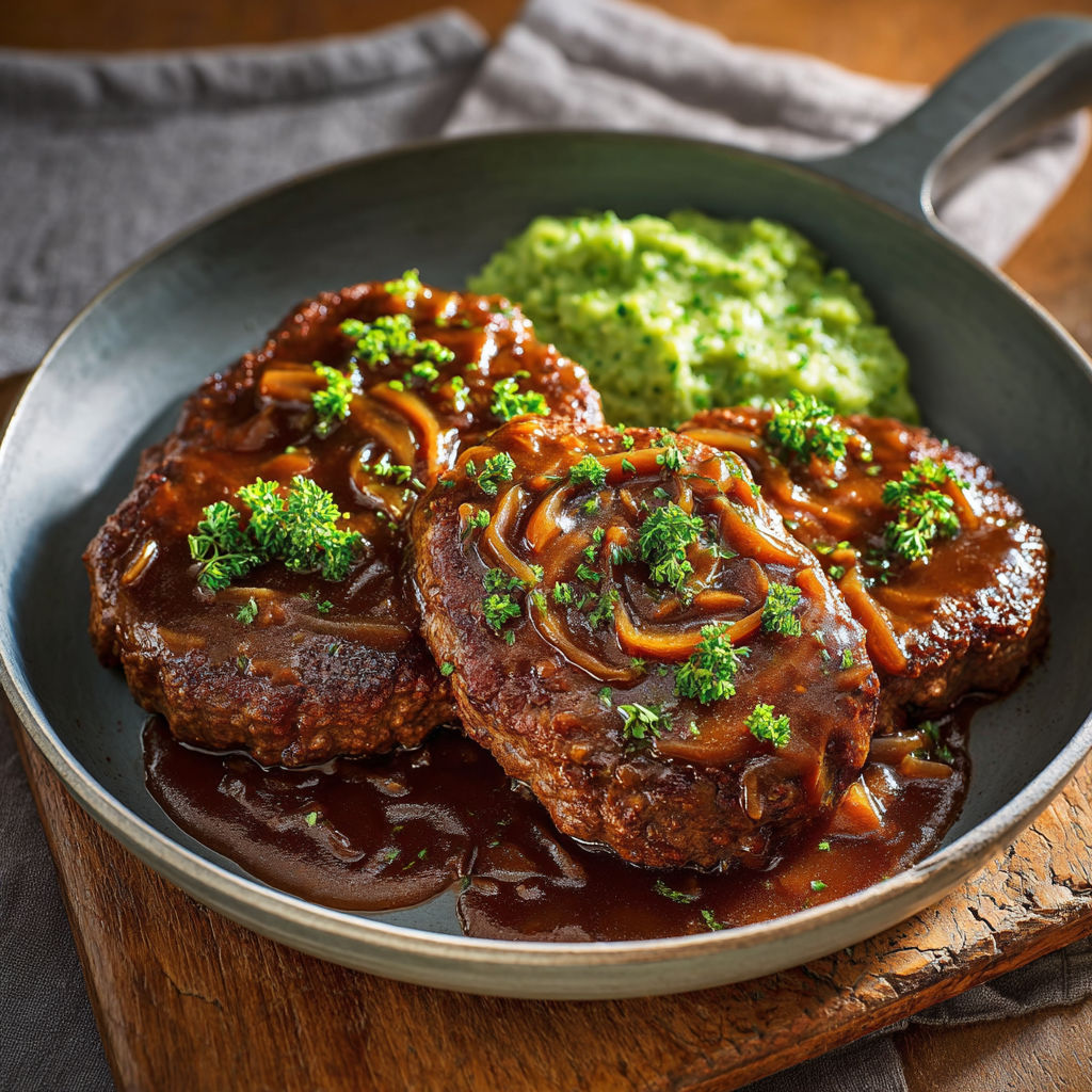 Steak haché ultra gourmand au marsala et gremolata de légumes verts.