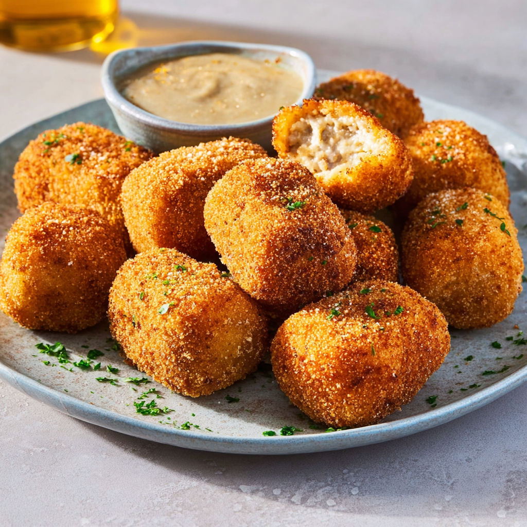 Croquettes Croustillantes au Poulet et Fromage Italien.