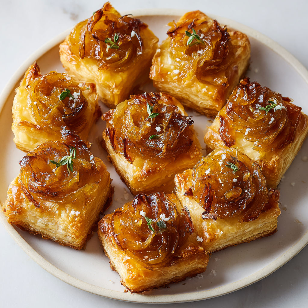 Petites bouchées croustillantes au fromage bien fondant et oignons doux.