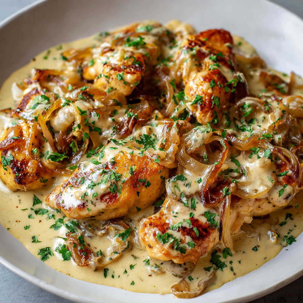 Poulet fondant sauce bière-crème comme au bistrot.