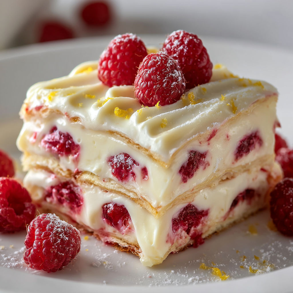 Délice de Lasagne Gourmande aux Framboises et Chocolat Blanc.