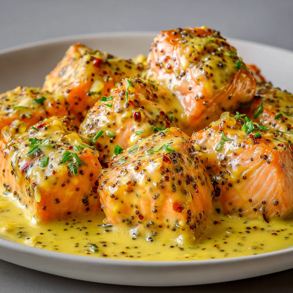 Poêlée Crémeuse de Saumon Citron Moutarde.