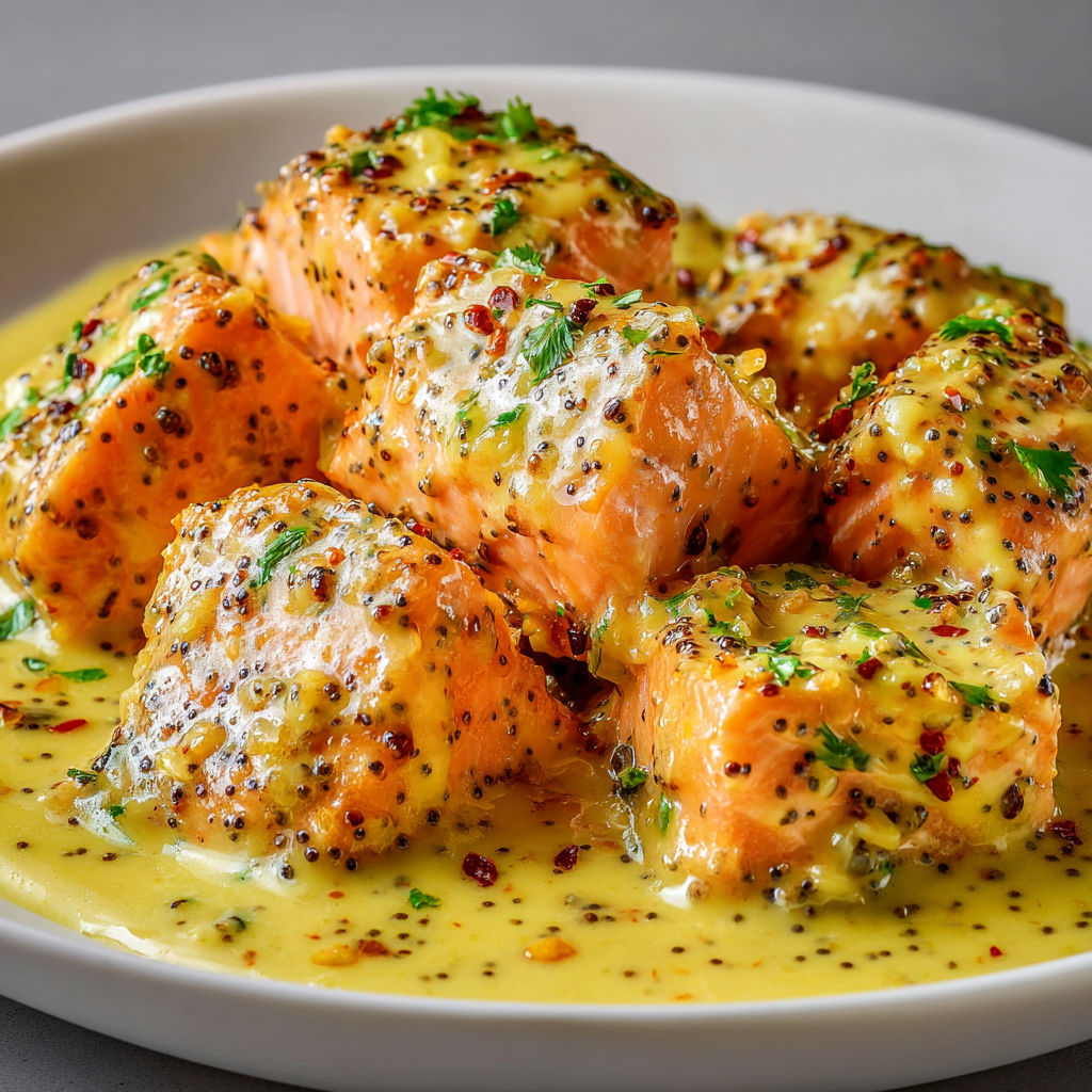 Saumon ultra fondant à la sauce moutarde citron.