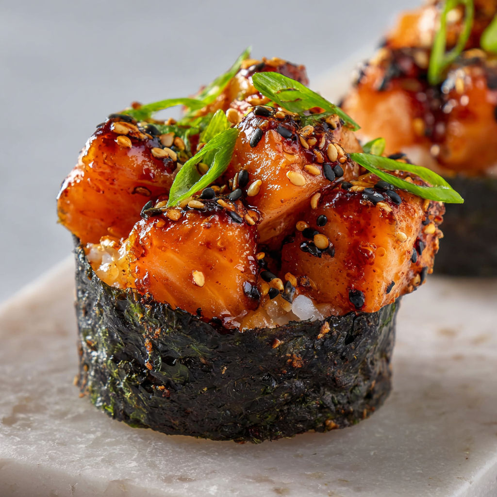 Sushis Cups au Saumon Mariné, Craquants et Colorés.