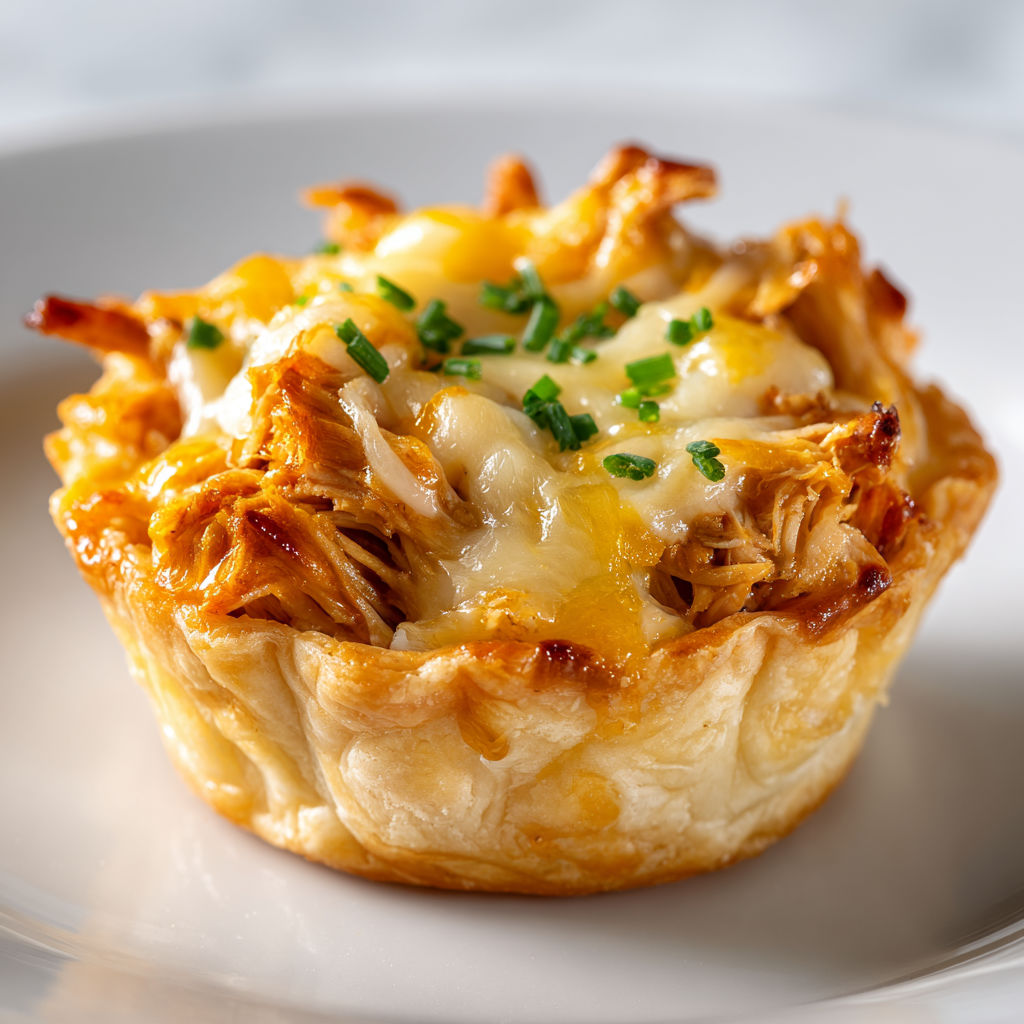 Petite bouchée Noël au poulet bien fondante, BBQ doux et fromage sur plateau festif.